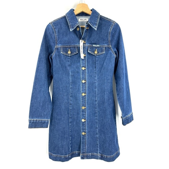 NEW Rolla’s Denim button Dress Sz S - Picture 4 of 9